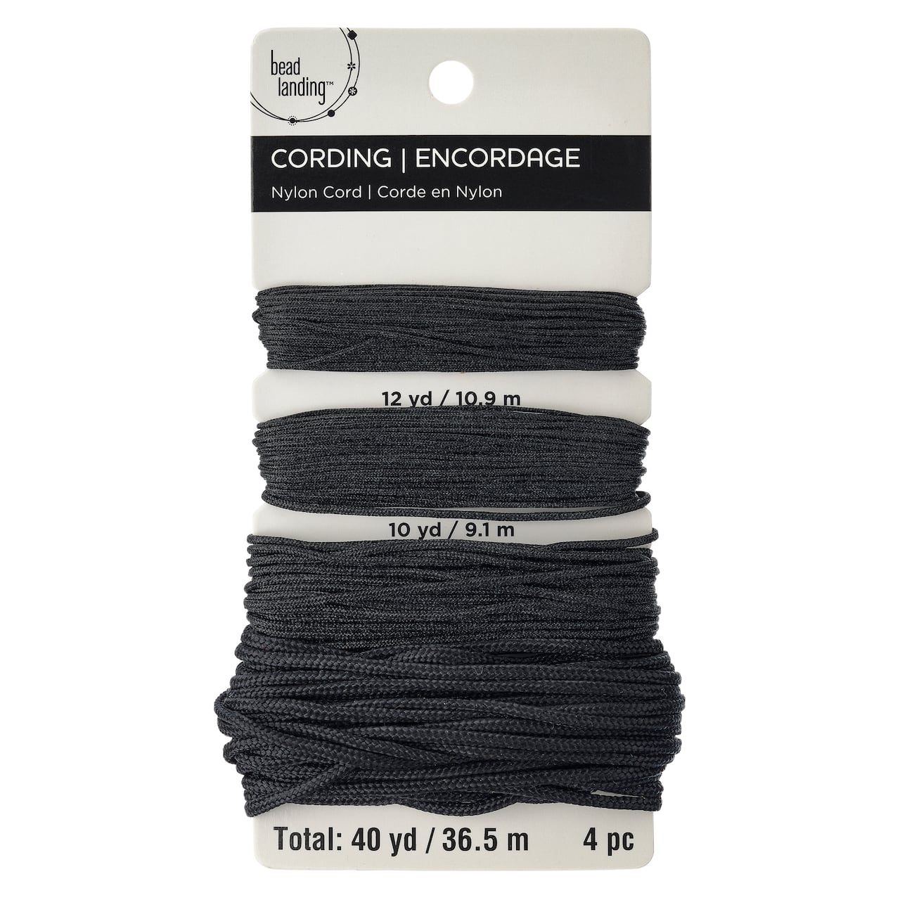 Black Mix Nylon Cord by Bead Landing™